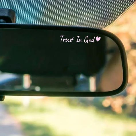 Letter & Heart Pattern Car Rearview Mirror Sticker for Fall, 2 Counts Self-adhesive Car Mirror Decal, Car Exterior Decoration Accessories, Men Gifts Car Mirror Decals, Christian Tote Bags, Christian Shirts Designs, Trust In God, Mirror Decal, Car Rearview Mirror, Mirror Stickers, Simple Reminders, Car Rear View Mirror