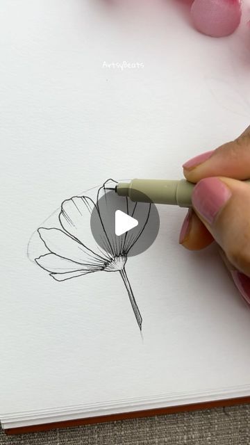 Doodle Flowers Step By Step, How To Draw A Flower Step By Step, Simple Flower Doodles Step By Step, Quick Flower Doodles, Drawing Flowers Step By Step, How To Draw Flowers Step By Step, Floral Doodle Step By Step, Doodles Mandala, Floral Line Drawing