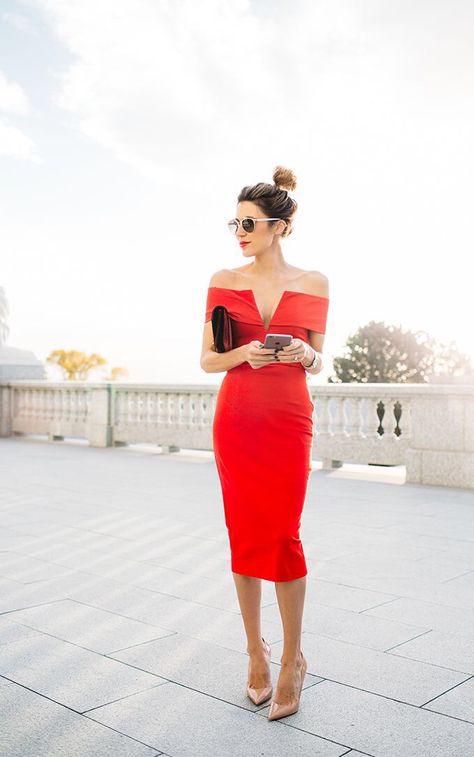 Hello Fashion, Looks Chic, Red Outfit, Looks Style, Holiday Dresses, Holiday Outfits, Elegant Woman, I Dress, Work Outfit