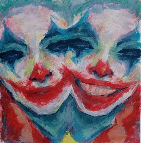 Joker Card Painting, Distortion Art, Joker Painting, Aesthetic Paintings, Chalk Pastel Art, Weird Drawings, Joker Art, Oil Pastel Art, Oil Pastel Drawings