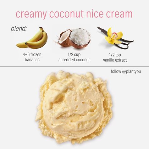 Vegan Nice Cream, Vegan Shakes, Nice Cream, Cream Recipes, Easy Delicious, Ice Cream Recipes, Coconut, Ice Cream, Cream