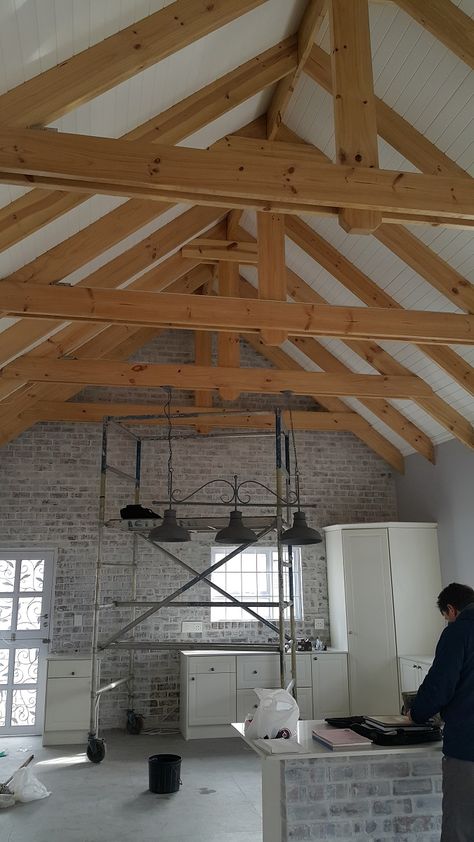 Isoboard Ceiling, Exposed Ceiling, Exposed Trusses, Roof Truss Design, Wood Truss, Exposed Ceilings, Building Envelope, Exposed Rafters, Framing Construction