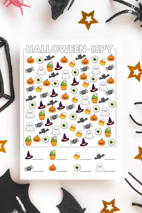 Download this free Halloween i Spy printable. It's perfect as a or classroom Halloween party activity, for parents, home Halloween parties, October morning work, and more. There are 4 different Halloween ispy options - an easier version, a hard version, and color and black and white versions of each difficulty level. Included as well as an answer sheet. Halloween Ispy, Halloween Games Activities, I Spy Printable, October Morning, Classroom Halloween, Halloween Party Activities, Classroom Halloween Party, What Is Halloween, Halloween Printables Free