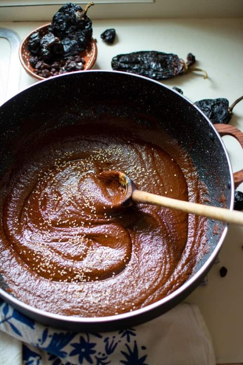 How To Make Mole Poblano From Scratch Poblano Sauce, Mole Recipe, Mole Poblano, Mole Sauce, The More The Merrier, Marinade Sauce, Andouille Sausage, Fresh Figs, Vegetarian Food