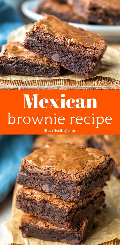 Mexican Brownies Recipe, Mexican Brownies, Hot Chocolate Brownies, One Bowl Brownies, Cake Bars Recipe, Classic Hot Chocolate, Best Brownie Recipe, Brownie Ingredients, Mexican Hot Chocolate