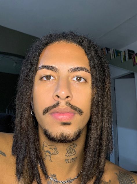 Natural Dreads, Melanin Skin, Cute Dreads, Dreadlock Hairstyles For Men, Oval Face Haircuts, Beautiful Dreadlocks, Face Piercings, Black Men Hairstyles, Male Makeup