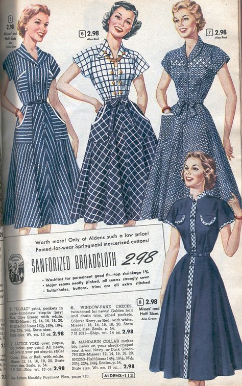 Aldens 1953-54 (11) | Rita Holcomb | Flickr 1950’s Fashion, 1950s Dresses, 1950 Fashion, Vintage Fashion 1950s, Vintage Dress Patterns, Fashion 1950s, Vintage 1950s Dresses, Old Fashion, Vestidos Vintage