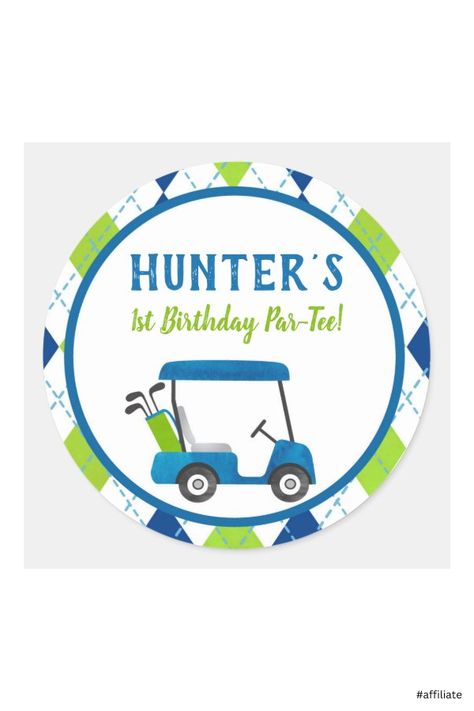 Hole In One Birthday Party, Birthday Golf, First Birthday Party Favor, Golf Birthday Party, Personalised Stickers, Golf Birthday, Birthday Keepsakes, Hole In One, Personalized Stickers