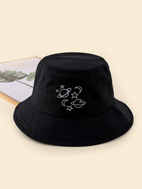 Graphic Bucket Hat, Bucket Hat Designs, Bucket Hat Diy, Bucket Hat Aesthetic, Bucket Hat Embroidery, Genshin Oc, Custom Bucket Hats, Embroidered Bucket Hat, Hat Aesthetic