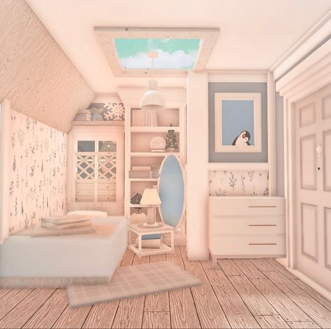 Bloxburg Bedroom No Advanced Placing, Bedroom Ideas Bloxburg Aesthetic, 3x3 Bloxburg Bedroom Idea, Bloxburg Double Bedroom, Asthetic Bloxburg Bedroom Ideas, Bloxburg Room Ideas Aesthetic Bedroom Master, Bedroom Bloxburg Aesthetic, Nursery Bloxburg Ideas, Beachy Bedroom Bloxburg