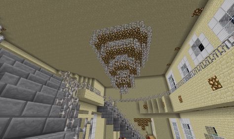 Chandelier Minecraft Chandelier, Minecraft Decoration, Minecraft Interior, Rope Chandelier, Glow Stones, Minecraft Interior Design, Minecraft Castle, Minecraft City, Minecraft Decorations