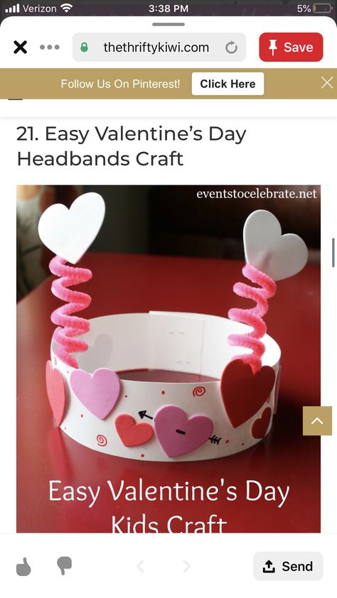 Spring Break Camping, Valentine Hats, Valentines Headband, Headband Crafts, Crown For Kids, Toddler Classroom, Crown Crafts, Valentine's Day Crafts For Kids, Valentine Activities