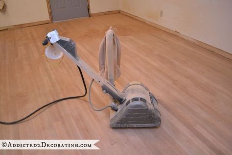 Drum sander used for sanding hardwood floors - the CORRECT sander to use for this project - plus tips and links to video Sand Hardwood Floors, Sanding Hardwood Floors, Diy Tub Skirt, Sanding Wood Floors, Diy Hardwood Floors, Pallet Floors, Refinish Wood Floors, Drum Sander, Floor Refinishing