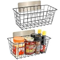 Cabinet Door Organizer, Wall Basket Storage, Kitchen Pantry Organization, Hanging Fruit Baskets, Organization Bathroom, Wire Basket Storage, Bathroom Black, Fruit Baskets, Kitchen Baskets