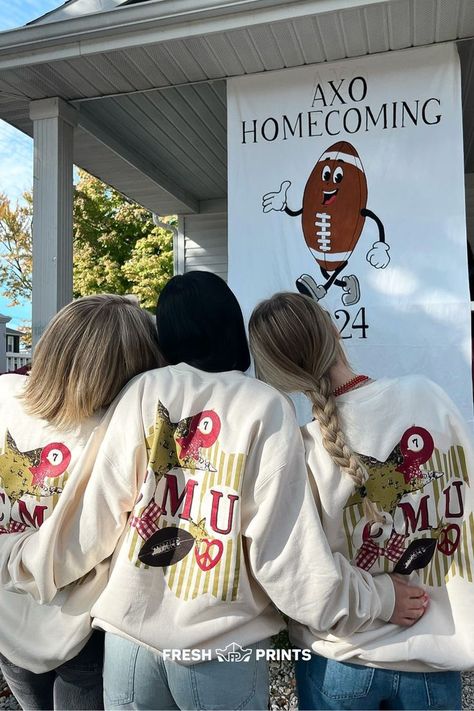 Customize cute, trendy, and affordable merch for your organization with Fresh Prints! alpha chi omega, achio, alpha chi omega sorority, phi mu, football merch, gameday grahic, gameday outfit, hoco merch, Sorority merch, merch inspo, merch ideas, unique merch, cute merch, trendy merch, sorority merch ideas, sorority apparel, custom greek life apparel, custom sorority merch, sorority graphic, sorority graphic inspo, sorority instagram, sorority design, sorority merch design, sorority design inspo Trendy Merch, Sorority Instagram, Football Merch, Cute Merch, Unique Merch, Football Homecoming, Sorority Sweatshirts, Sorority Merch, Homecoming Outfits