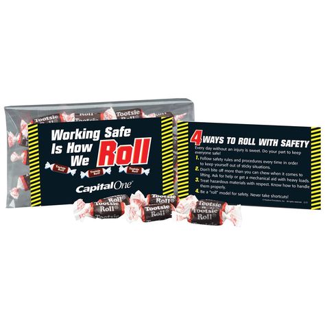 Working Safe Is How We Roll Tootsie Roll® Treat Pack - Personalization Available | Positive Promotions National Truck Driver Appreciation Week Ideas, Driver Appreciation Ideas Truck, Trucker Appreciation Week Ideas, Truck Driver Appreciation Week Ideas, Driver Appreciation Ideas, Workplace Safety Activities, Employee Safety, Safety Week, Boards Ideas