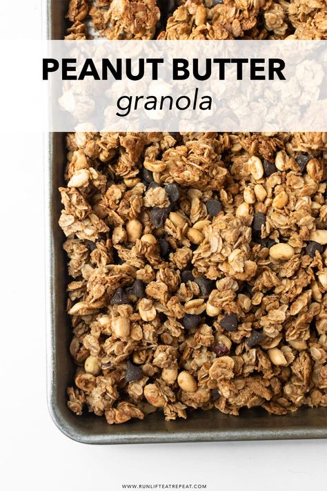 Coconut Oil Granola, Peanut Butter Granola Recipe, Breakfast Granola, Granola Ingredients, Homemade Granola Healthy, Granola Recipe Homemade, Coconut Peanut Butter, Peanut Butter Granola, Pantry Ingredients