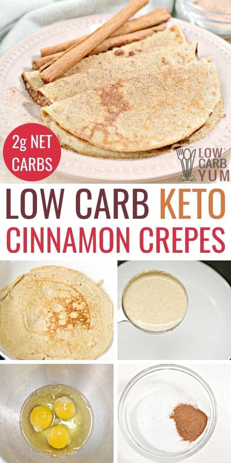 Coconut flour keto crepes are easy to make for a sweet low carb breakfast idea. Fill them with cream cheese, fruit, or other keto crepe fillings. Add a sweetened cinnamon mix on top or a low carb syrup. Keto Crepe, Crepe Fillings, Coconut Flour Crepes, Low Carb Crepe, Desayuno Keto, Waffle Maker Recipes, Postre Keto, Keto Diet Breakfast, Diet Breakfast