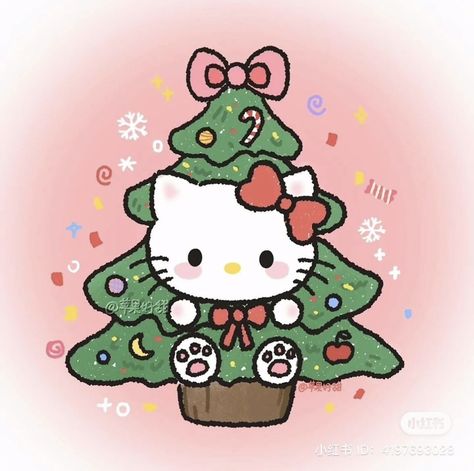 Hello Kitty Navidad, Christmas Wallpaper Ipad, Nursery Drawings, Hello Kitty Photos, Walpaper Hello Kitty, Charmmy Kitty, Kitty Christmas, Xmas Wallpaper, Kawaii Christmas