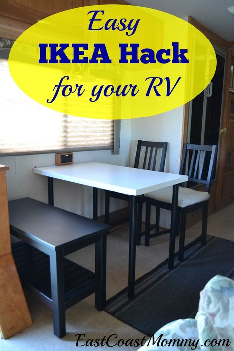 This is a fantastic Easy and Inexpensive RV modification. Love it! Rv Furniture, Rv Makeover, Trailer Life, Diy Rv, Travel Trailer Remodel, Rv Storage, Camper Remodel, Camper Makeover, Rv Hacks