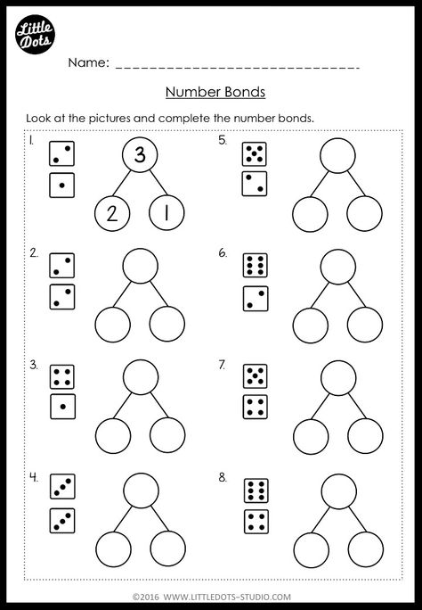 Kindergarten Math Number Bond Worksheets and Activities Number Bonds Kindergarten, Number Bond Activities, Number Bonds Worksheets, Number Bonds To 10, Number Worksheets Kindergarten, Maternelle Grande Section, Worksheet For Kindergarten, Number Bond, Activities Printable