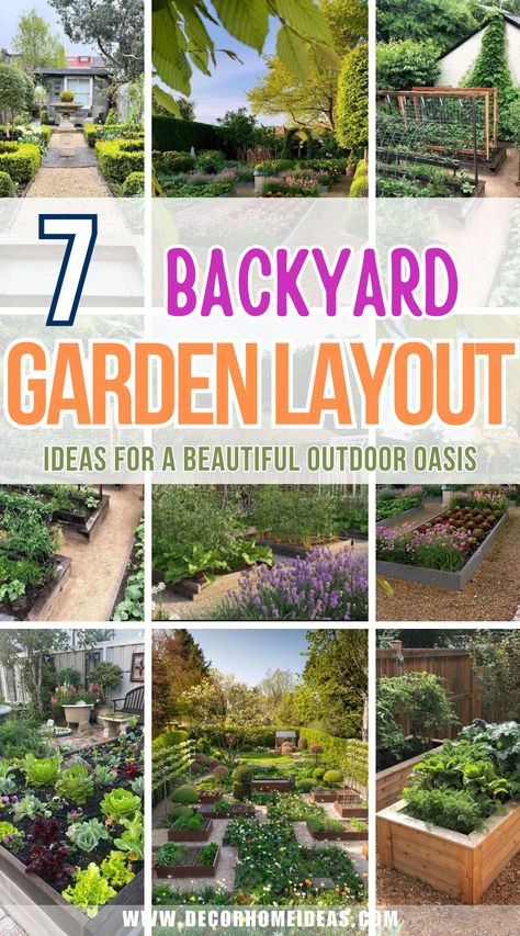 7 best backyard garden layout ideas designs Backyard Garden Designs, Perfect Garden Layout, Homestead Garden Layout, Flower Garden Layouts, Inground Pool Landscaping, Fire Pit Landscaping, Garden Layout Ideas, Backyard Garden Layout, Backyard Plan