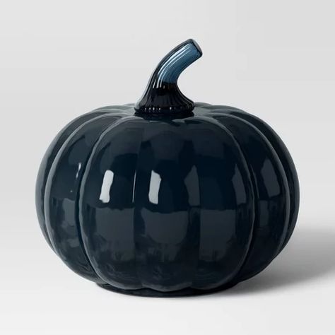 Get Inspired with Fall Decorating Ideas | Target : Page 2 Decorative Pumpkin, Dark Academia Decor, Glass Pumpkins, Hearth And Hand, Decor Figurines, Gothic Home Decor, Gothic House, Blue Interior, Dark Blue Color