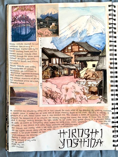 Gcse Art Sketchbook Introduction Page, Art History Sketchbook Ideas, Art Sketchbook Pages Gcse, Gcse Art Sketchbook Buildings, Artist Information Page Gcse, Gcse Art Sketchbook Development, Architecture Artists A Level, Double Page Artist Research, Artist Study Page Gcse