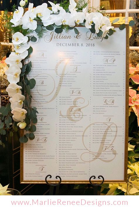 Ivory And Gold Wedding Reception, Seating Chart Frame, Wedding Reception Seating Chart, Ivory And Gold Wedding, Wedding Seating Chart Display, Formal Wedding Reception, Reception Seating Chart, Gold Wedding Reception, Wedding Reception Seating