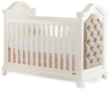 Bassettbaby® PREMIER Addison 3-in-1 Upholstered Crib in Pearl White Upholstered Crib, Baby Cribs Convertible, Nursery Furniture Collections, Arched Headboard, Baby Planning, Bassett Furniture, Baby Cot, Baby Nursery Furniture, Convertible Crib