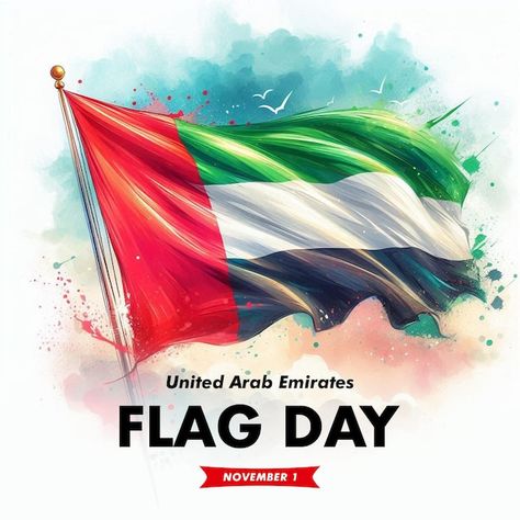 United Arab Emirates Flag, Emirates Flag, Uae Flag, Square Poster, Uae National Day, Flag Day, Social Media Post Design, National Day, Arab Emirates