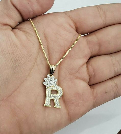 Etsy Jewellery, Rings Fashion, Rings Gold, Rings Engagement, Letter R, Gold Crown, Yellow Gold Pendants, Ebay Jewelry, Etsy Jewelry