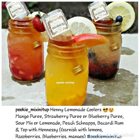 Henny Lemonade Recipe, Henny Drinks, Gucci Wedding, Drink Mixers, Bartender Drinks Recipes, Fruity Alcohol Drinks, Fun Drinks Alcohol, Yummy Alcoholic Drinks, Mixed Drinks Alcohol