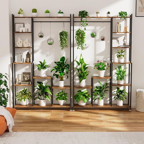 Indoor Plant Stand With Lights, Indoor Plant Wall, Window Garden, Tall Plant, Plant Shelf, Metal Plant Stand, Plant Table, Stand Display, Garden Deco