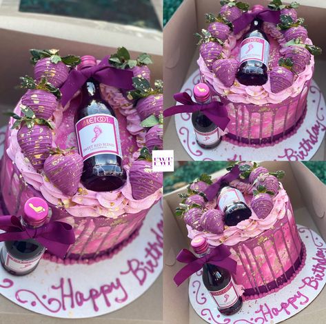 Ciroc Cake, Gold Cake Design, Purple And Gold Cake, Booze Cakes, Alcohol Cakes, Alcohol Birthday Cake, 26 Birthday Cake, 24th Birthday Cake, Money Birthday Cake