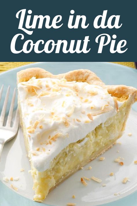 Creamy Custard Pie, Recipe With Coconut Milk, Lemon Pie Recipe, Custard Pie Recipe, Coconut Cream Pie Recipes, Lime Pie Recipe, Homemade Pie Crust Recipe, Dinner Desserts, Lime Cream