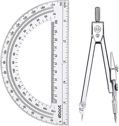 Amazon.com : Student Geometry Math Set, Drawing Compass and 6 Inch Clear Swing Arm Protractors 180 Degree Math Protractor (Style 1) : Office Products Best Compass, Geometry Math, Math Tools, Measuring Angles, Transparent Box, Math Geometry, Clear Box, Drawing Tools, Mirror Frames