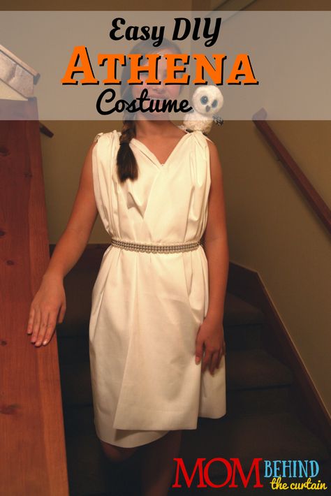 Greek Goddess Costume Kids, Greek Costume Diy, Athena Goddess Costume, Greek Goddess Costume Diy, Goddess Costume Diy, Sew Costume, Athena Costume, Rockstar Costume, Percy Jackson Series