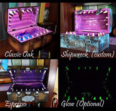 Mimic Chest, Upcycle Jewelry Box, Monogram Plates, Cherry Stain, Color Dust, Furniture Scratches, Dice Box, Palm Beach Fl, Treasure Box