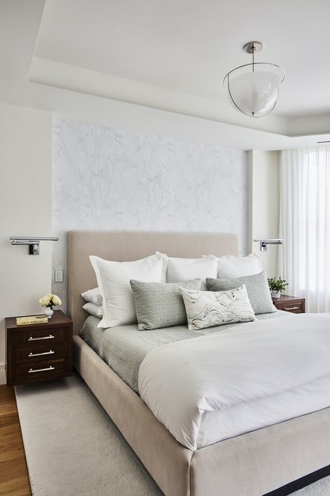 The client's brief for this primary bedroom was simple: A room that's as serene as it is light. To that end, blush velvet and soft green accents warm up the clean, gentle palette in this heritage architecture space. Opposite the plushly upholstered bed, a bespoke sofa nestles into a niche for comfortable seating and a quiet reading space—complete with dedicated reading light. 

Design by @DouglasDesignStudio
Build by #WaldenHomes
Photography by #StaceyBrandford Bedroom With Reading Nook, Modern Victorian Bedroom, Architecture Space, Heritage Architecture, Reading Space, Victorian Bedroom, Bespoke Sofas, Modern Victorian, Primary Bedroom