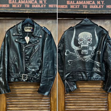 Leather Jacket Back, 70s Leather Jacket, Biker Clothes, Vintage Leather Motorcycle Jacket, Biker Clothing, Motorcycle Leather Jacket, Biker Aesthetic, Biker Jackets, Motorcycle Leather