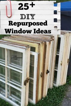 a roundup of over 25 repurposed window project ideas to inspire you to save those windows from the landfill. MyRepurposedLife.com Antique Windows Repurposed, Upcycled Windows, Old Window Crafts, Old Window Decor, Old Window Panes, Repurposed Window, Recycled Windows, Window Frame Decor, Reclaimed Windows