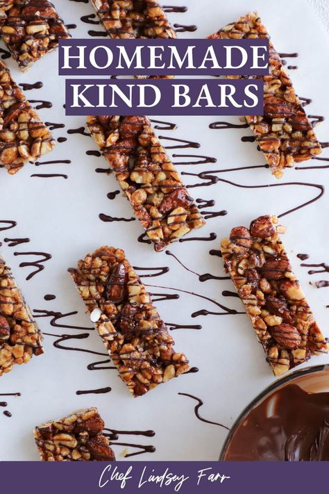 Homemade KIND Bars Copycat Recipe Homemade Kind Bars, Kind Bar, Peanut Butter Banana Muffins, Kind Bars, Family Restaurant, Vegan Peanut Butter, Oat Bars, Bar Recipe, Healthy Peanut Butter