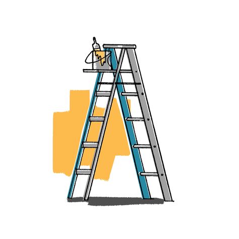 Ladder Illustration, Ladder Drawing, Sign Language Letters, Animation In Photoshop, Catalog Ideas, Packaging Illustration, Notebook Sketches, Illustration Studio, Dog Meet