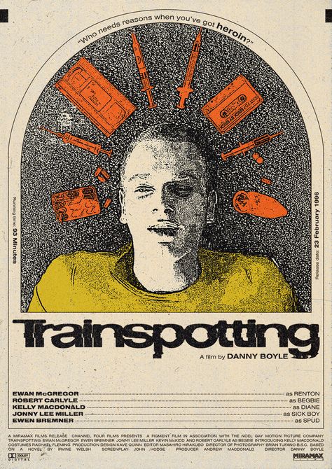 Trainspotting (1996) [1080 x 1527] Trainspotting Movie Poster, Trainspotting Tattoo, Trainspotting Poster, Foto Muro Collage, Promo Flyer, Film Poster Design, Trainspotting, Movie Posters Design, Cinema Posters