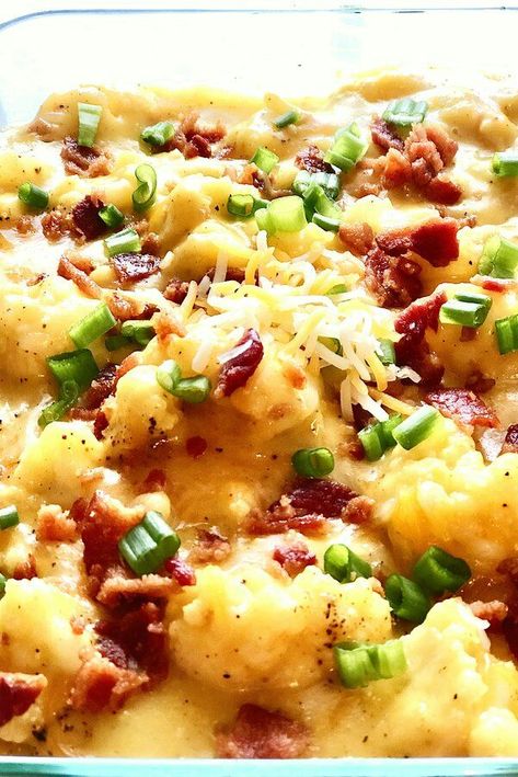 Slow Cooker Cauliflower Casserole | "A great cauliflower side dish that goes well with just about anything. An easy way to get kids to eat veggies." #thanksgiving #thankgivingrecipes #thanksgivingsidedishes Crockpot Cauliflower, Cheesy Cauliflower Casserole, Cauliflower Side Dish, Cauliflower Casserole Recipes, Casserole Side Dishes, Cheesy Cauliflower, Cauliflower Casserole, Eat Veggies, Cauliflower Recipes