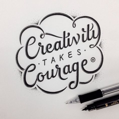 Creativity take courage typography ©️️️️Anthony Hos Typography Projects, Creativity Takes Courage, Geek Gifts For Him, Bday Gifts For Him, Cursive Lettering, Inspiration Typographie, Calligraphy Inspiration, Handmade Gifts For Him, Thoughtful Gifts For Him