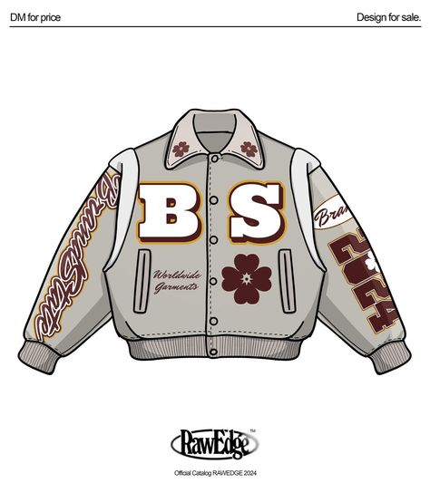 Varsity Jacket Template, Jacket Template, Varsity Jacket Design, Clothing Logo Design, Apparel Design Inspiration, Clothing Design Sketches, Fashion Templates, Guys Clothing Styles, Usa Outfit