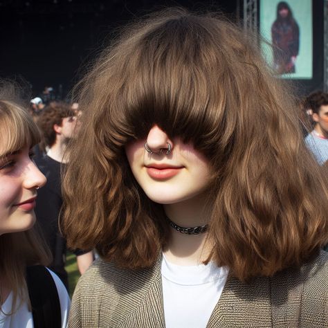 Bangs That Cover Eyes, Bangs Covering Eyes, Wavy Bangs, Messy Hair, Messy Hairstyles, Drawing Reference, Mood Boards, Hair Inspo, Bangs