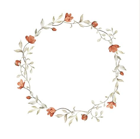 Watercolor Flower Crown, Circle Wreath, Floral Circle, Leaves Watercolor, Sketchbook Illustration, Watercolor Sketchbook, Watercolor Illustrations, Stationery Templates, Business Card Maker